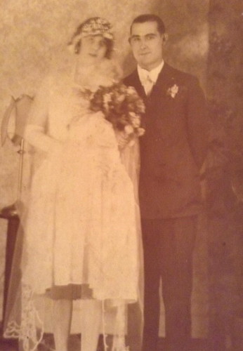 Wedding photo of Ernest James Bryant and Elizabeth Annie Hewitt 1928